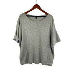 Halogen Xl Grey Loose-Fit Short-Sleeve Top
